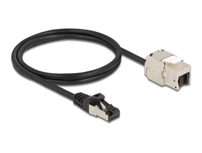 DeLOCK Patchkabel – Cat 6A S/FTP, 1 m, Schwarz, RJ-45