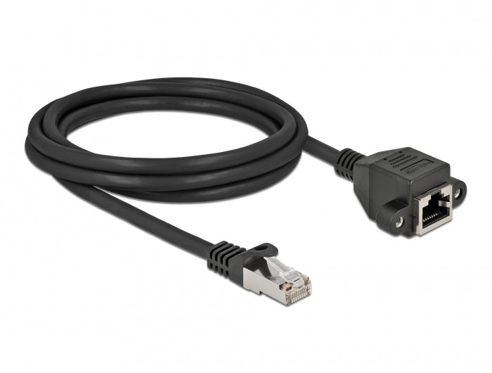 DeLOCK Patchkabel – Cat 6A S/FTP, 1 m, Schwarz, LSZH, RJ‑45