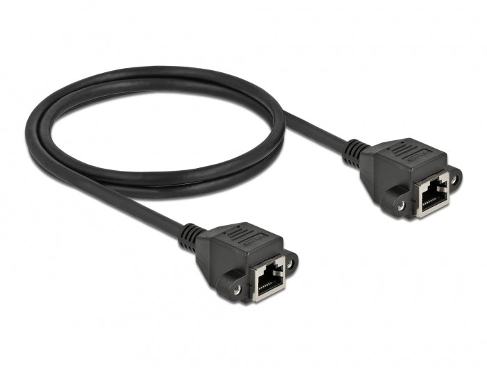 DeLOCK Cat6A Patchkabel – S/FTP, 1 m, Schwarz, LSZH, RJ-45