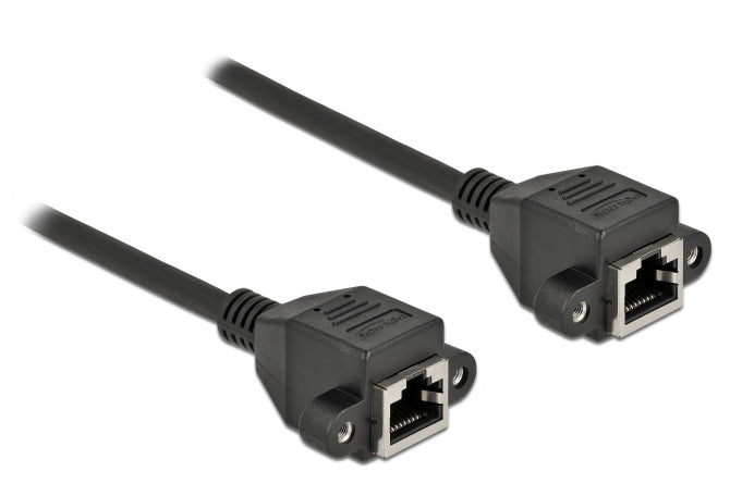 DeLOCK Cat6A Patchkabel – S/FTP, 1 m, Schwarz, LSZH, RJ-45