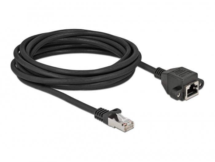 DeLOCK Patchkabel – Cat6A S/FTP, 5 m, Schwarz, LSZH, RJ-45