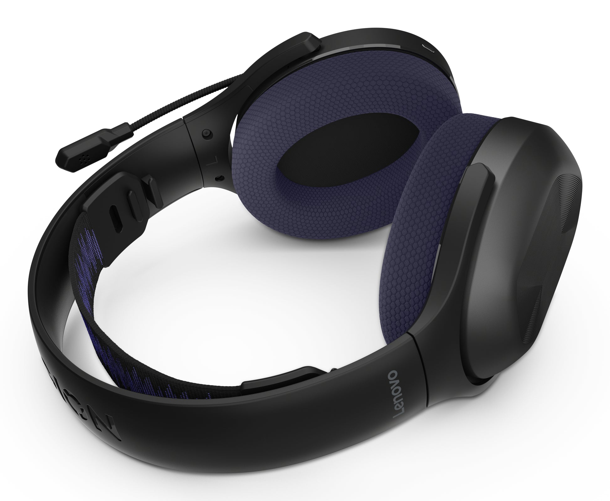 Lenovo Legion H410 Gaming-Headset – Over-Ear, Stereo, BT, mit USB-A-Dongle, Schwarz/Violett, BT 5.2