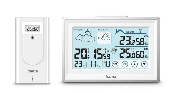 Hama Bahamas Temperatur-/Feuchtesensor – Kabellos, −20–60 °C, 20–95 %, Innen/Aussen