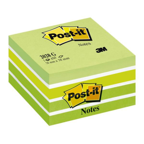 Post-it Haftnotizen Würfel – 76×76 mm – pastellgrün, 450 Blatt, PEFC