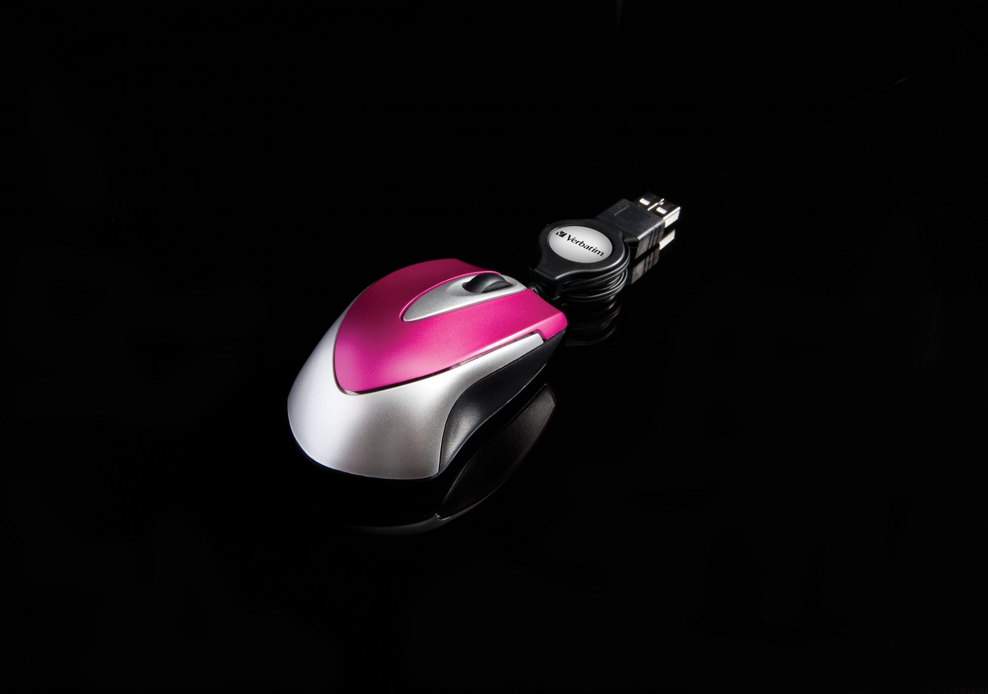 Verbatim Go Mini – Maus – Kabelgebunden (USB‑A), 1000 DPI, beidhändig, Pink