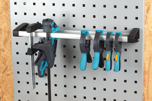 wolfcraft GmbH Wolfcraft Lochwandablagebügel – Aluminium/Schwarz, B 500 × H 30 × T 110 mm, für Lochwand