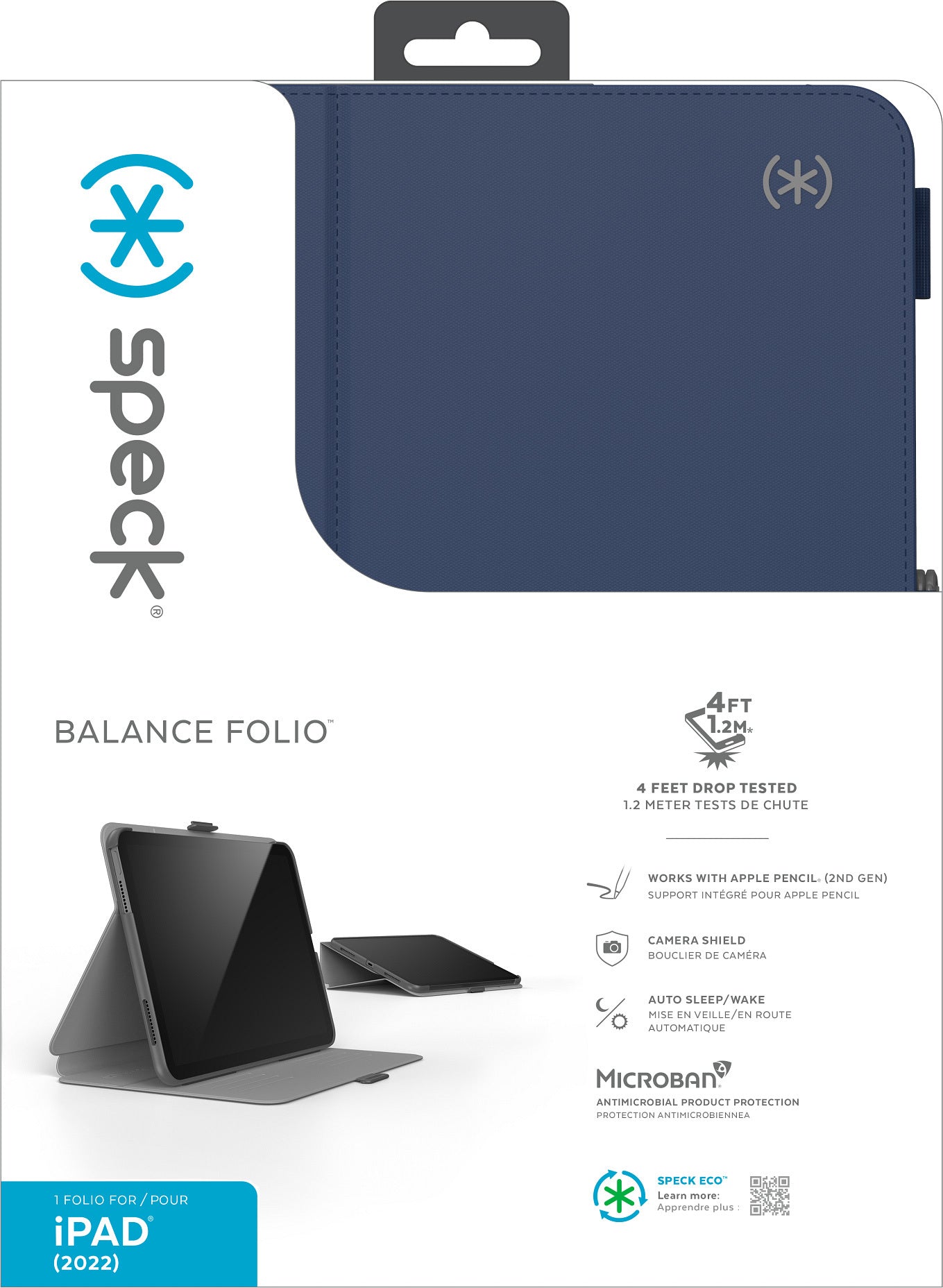 Speck Balance Folio Tablet-Hülle für iPad 10,9" (10. Gen.) – Arcadia Navy
