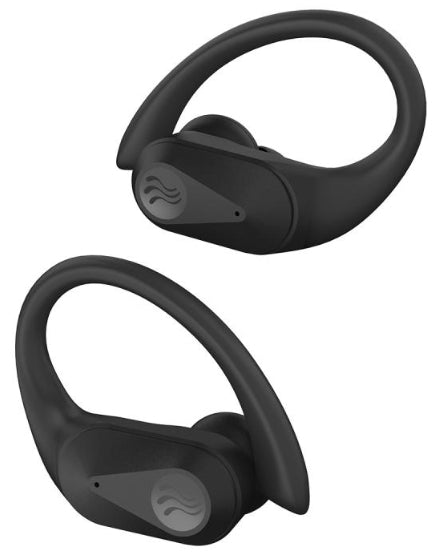 Boompods Sportpods Ocean Ohrbügel True Wireless – Stereo, TWS, Qi-Ladecase, Schwarz, BT 5.0