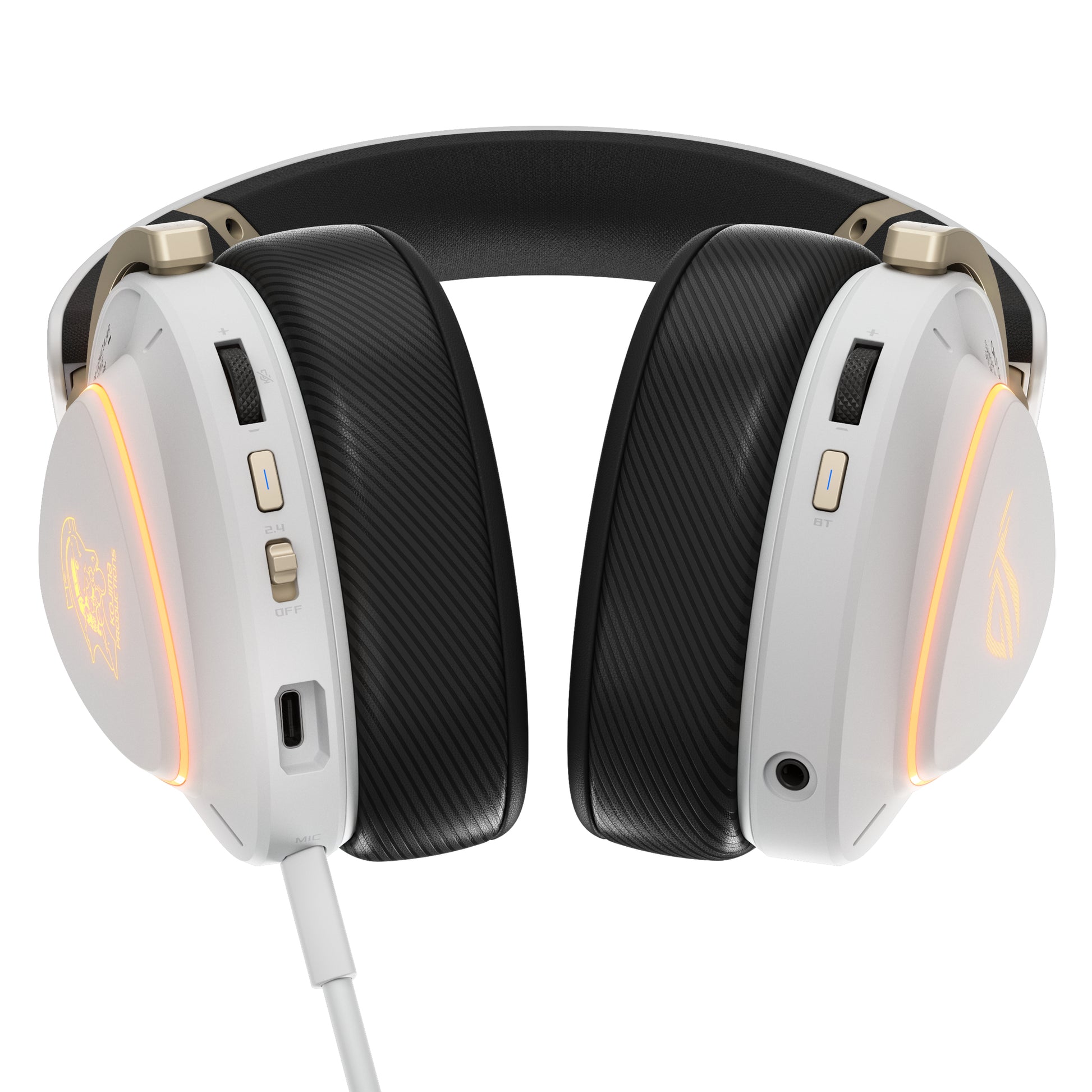 ASUS ROG Delta II-KJP Gaming-Headset – Over-Ear, Stereo, Kabel + BT, 3,5 mm Klinke, Schwarz/Weiss