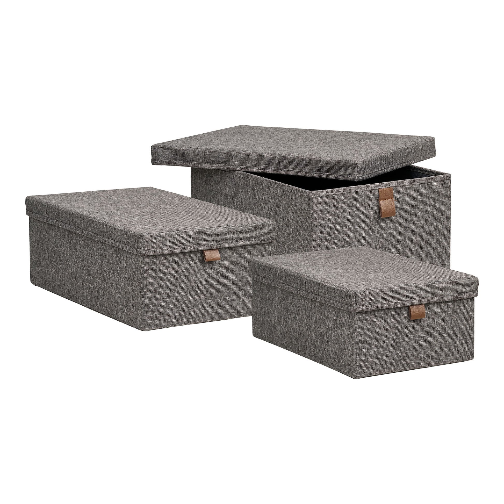 House Nordic Aufbewahrungsbox (mit Deckel) – Polyester – Grau – 260 × 160 × 380 mm