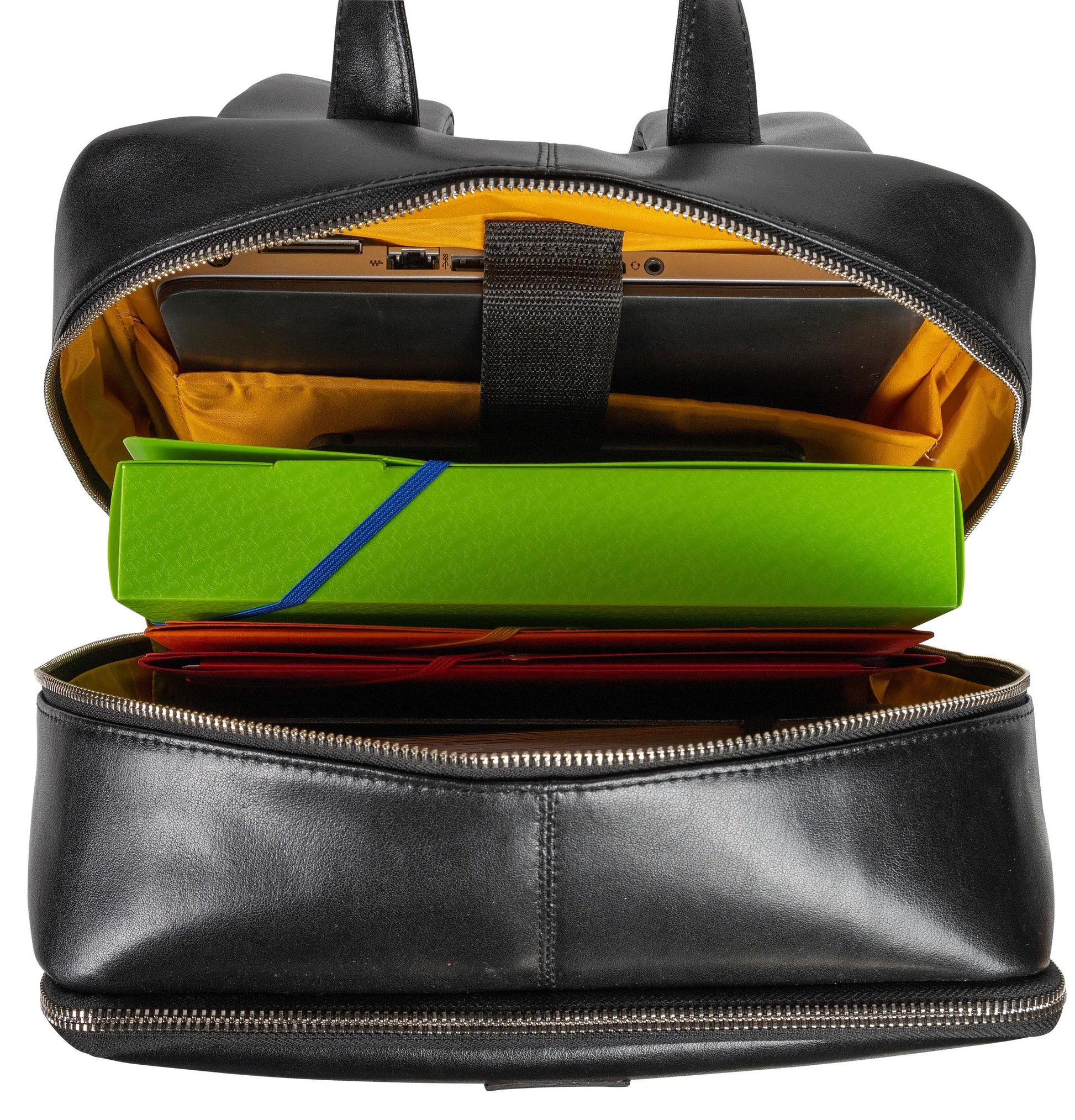 Exacompta Notebook-Rucksack bis 15,6" – Leder, wasserabweisend – Schwarz