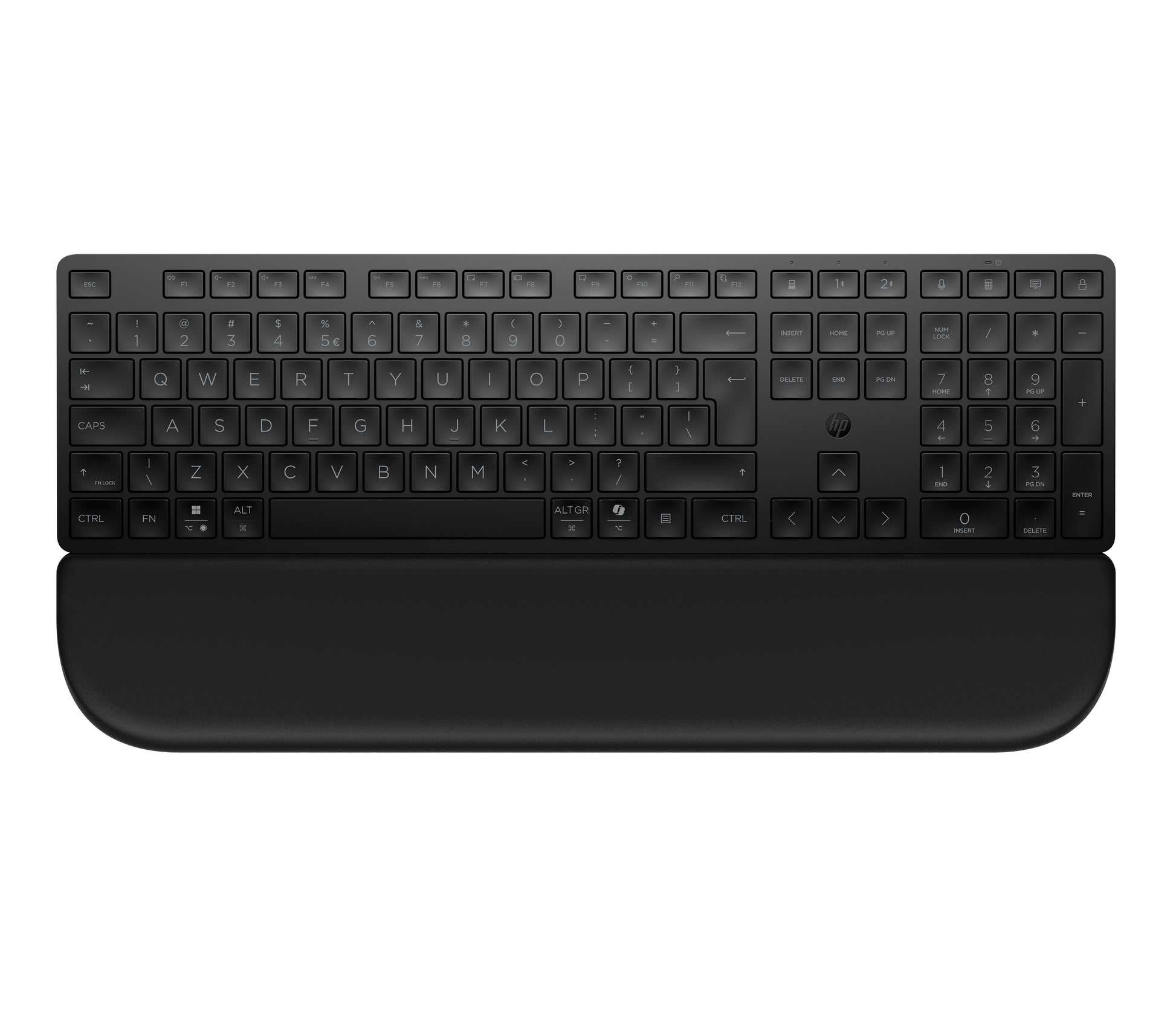 HP Multi-Dev Dual-Mode – Tastatur – Bluetooth & 2,4 GHz – mit Handballenauflage – leise Tasten – schwarz