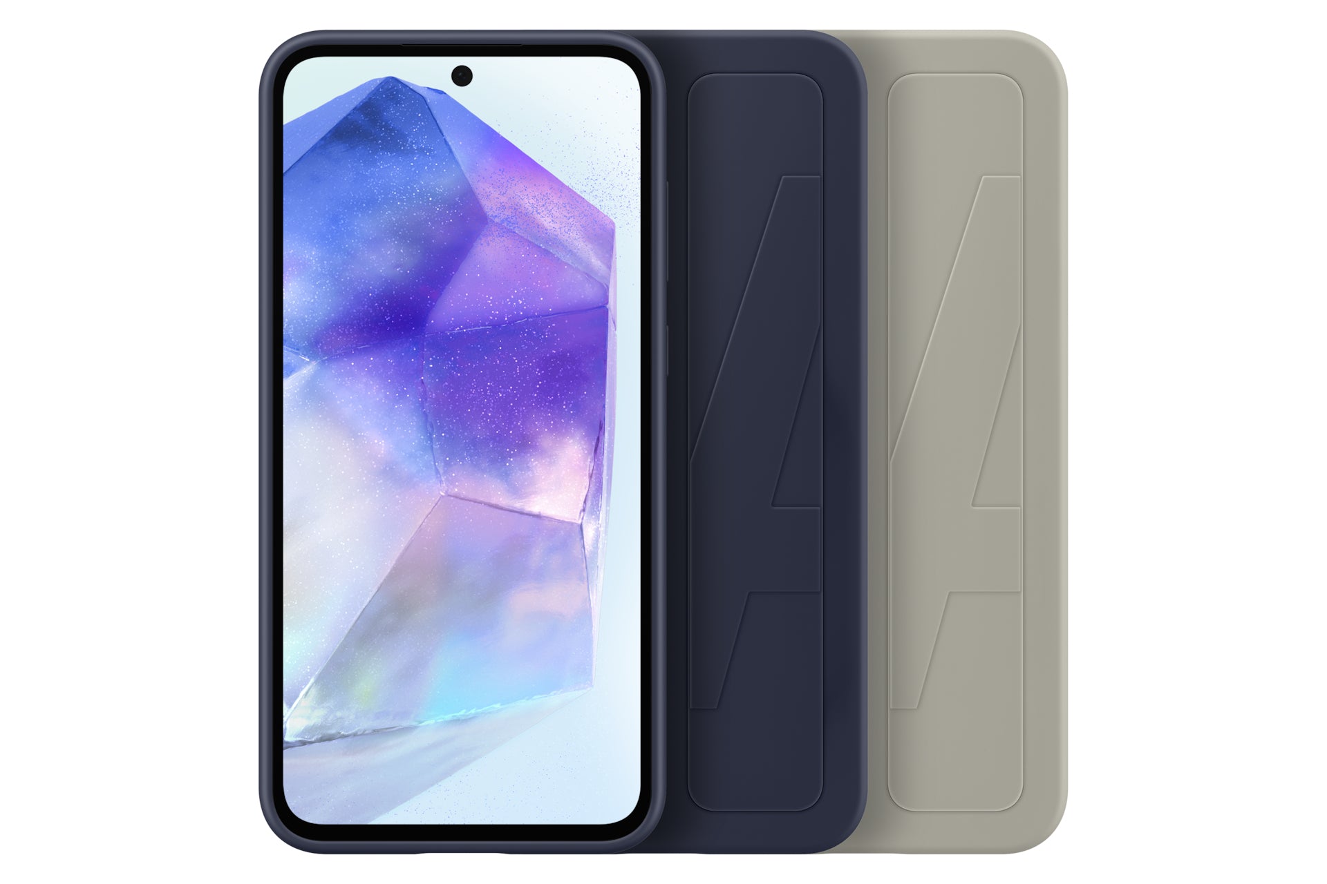 Samsung Backcover – für Samsung Galaxy A55 5G – grau – Silikon – mit Ständer, stossfest