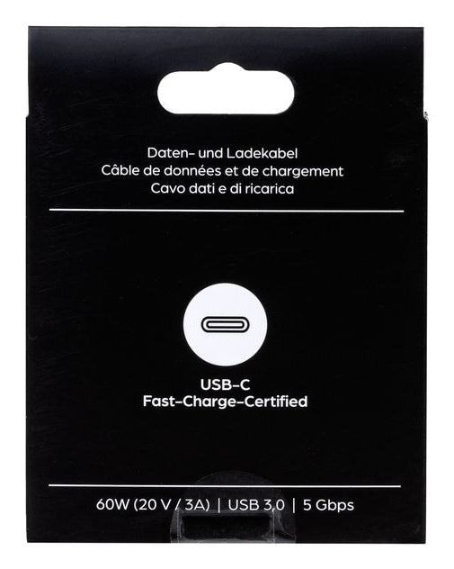 ONIT USB-C auf USB-C Kabel – USB 3.2 Gen 1 (5 Gbit/s) – 0,1 m – PD 60 W – Textilmantel, verstärkt – Schwarz
