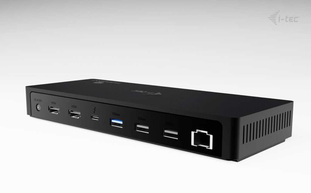 i-tec Dockingstation – Thunderbolt 4, 2× HDMI, 4× USB-A, 1× USB-C, 96 W PD, 2,5GbE, 3,5 mm Audio