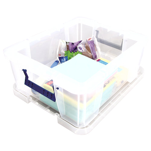 Fellowes Aufbewahrungsbox – Kunststoff, Transparent, 47,5 × 31,5 × 38 cm – 3er-Pack