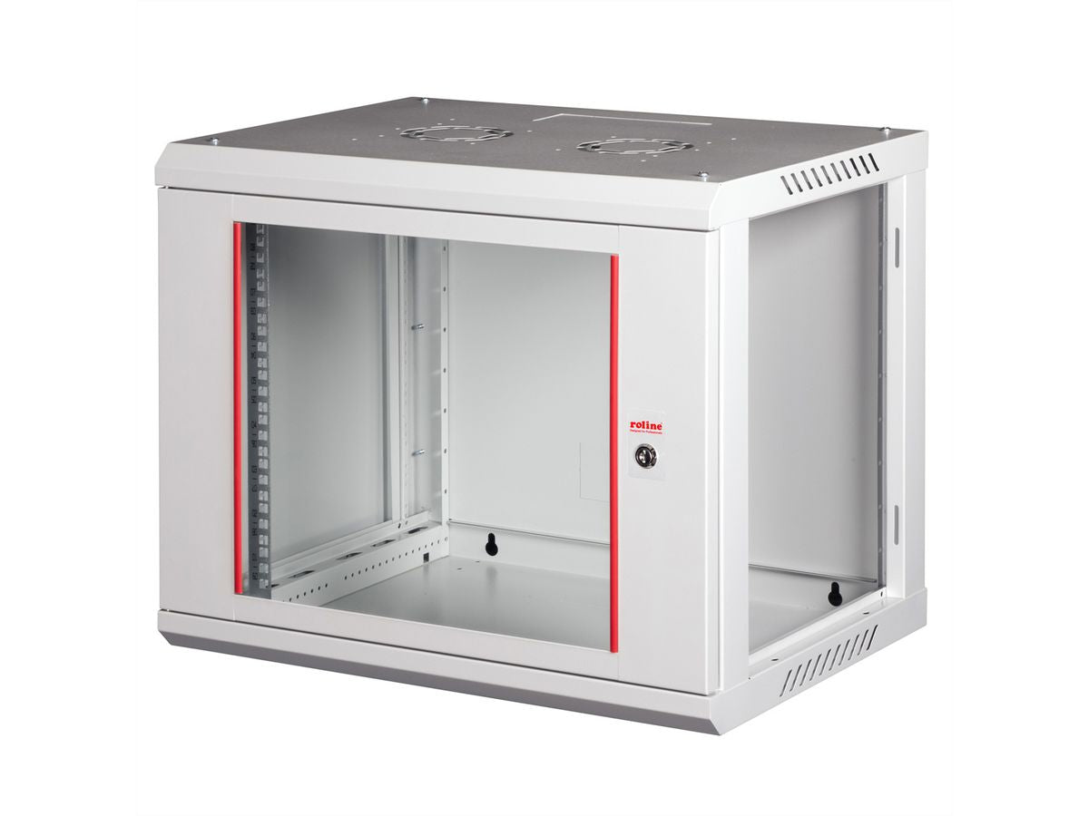 ROLINE Basic Plus – 19" Wandverteiler 9U, IP20, abschliessbar, 600 × 450 × 512 mm, lichtgrau, Stahl