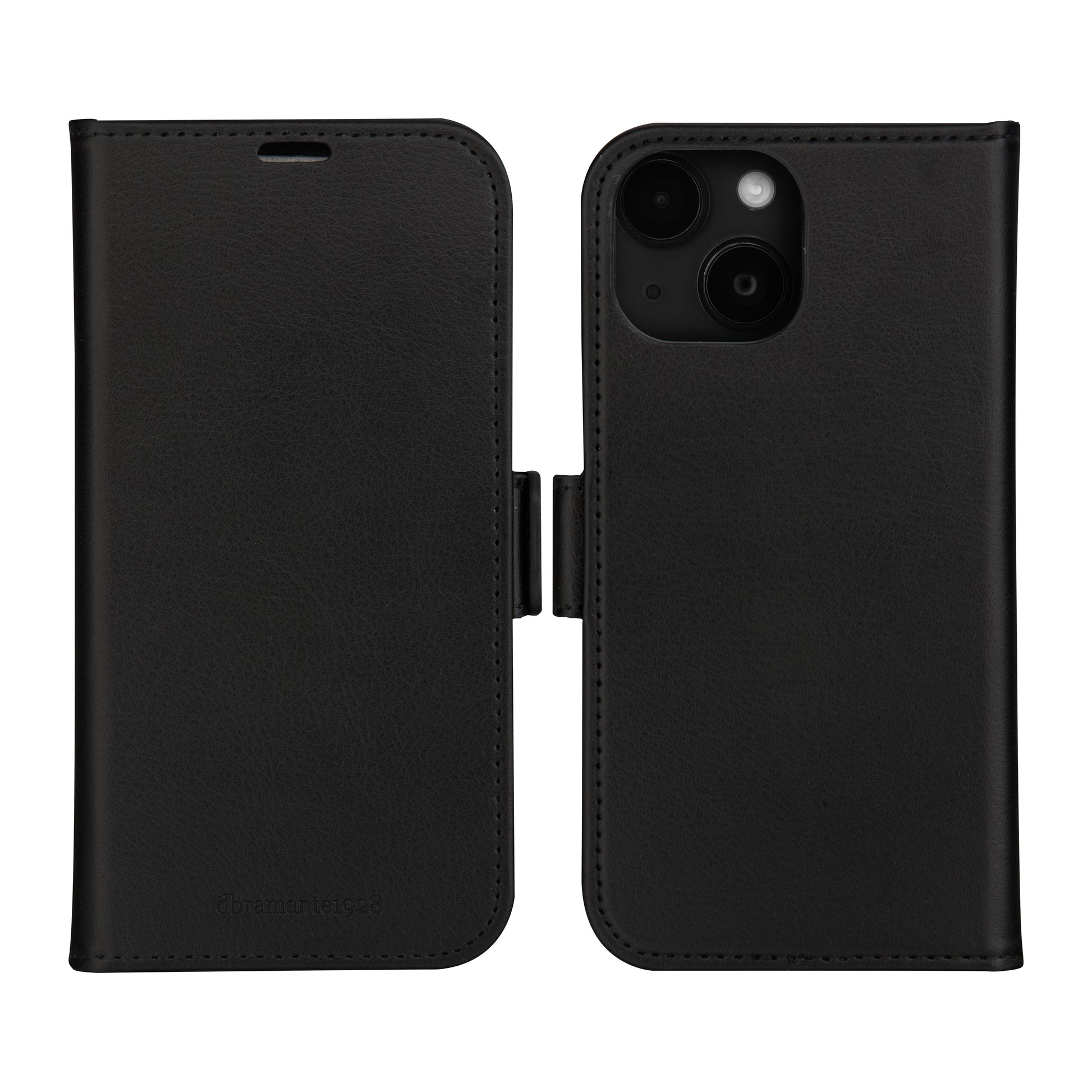 dbramante1928 Stockholm Folio – für Apple iPhone 15 Plus, Schwarz, Magnetverschluss