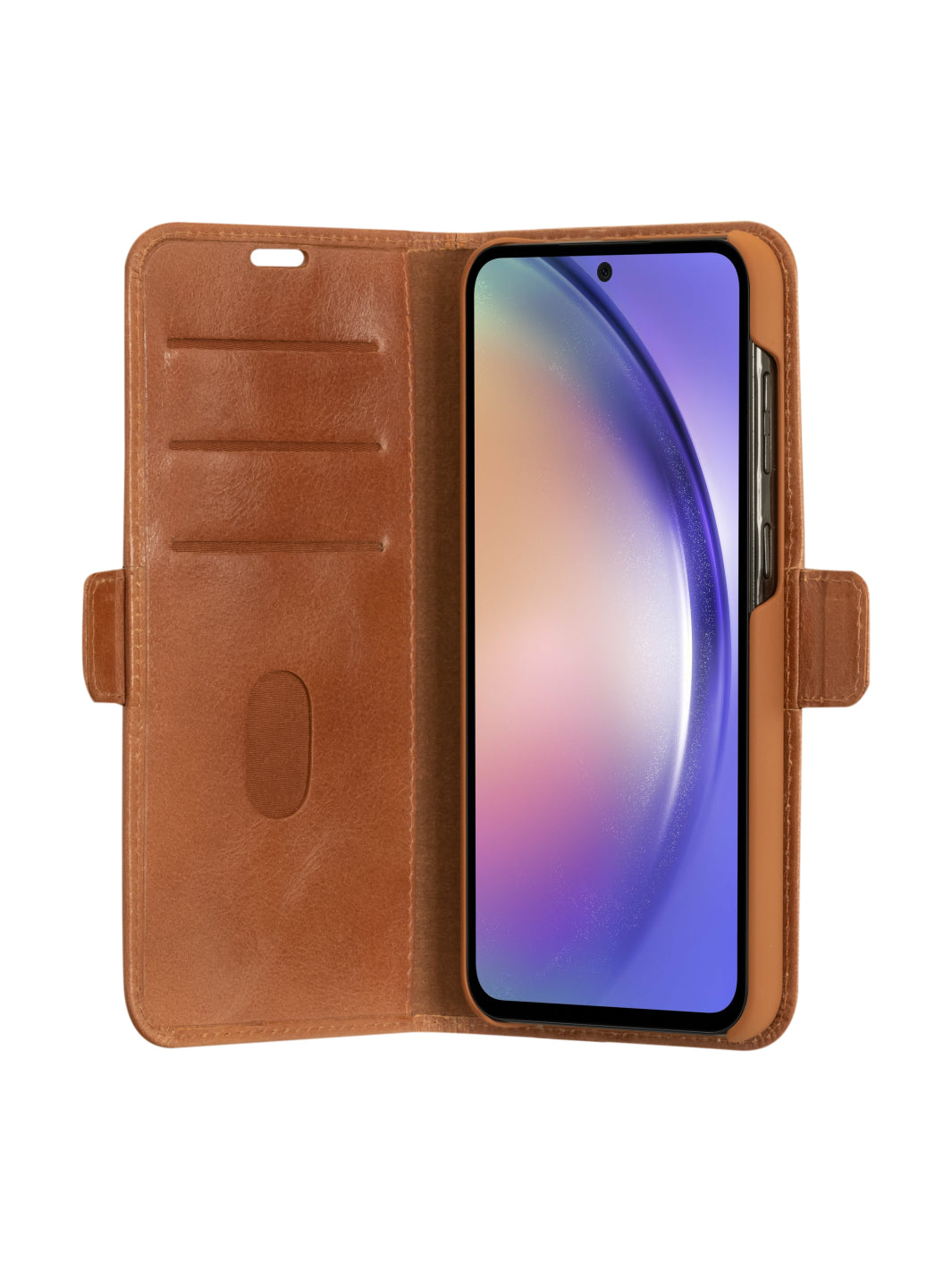 dbramante1928 Booklet-Hülle – für Samsung Galaxy A54 5G – braun – Leder – Magnetverschluss, mit Kartenfach