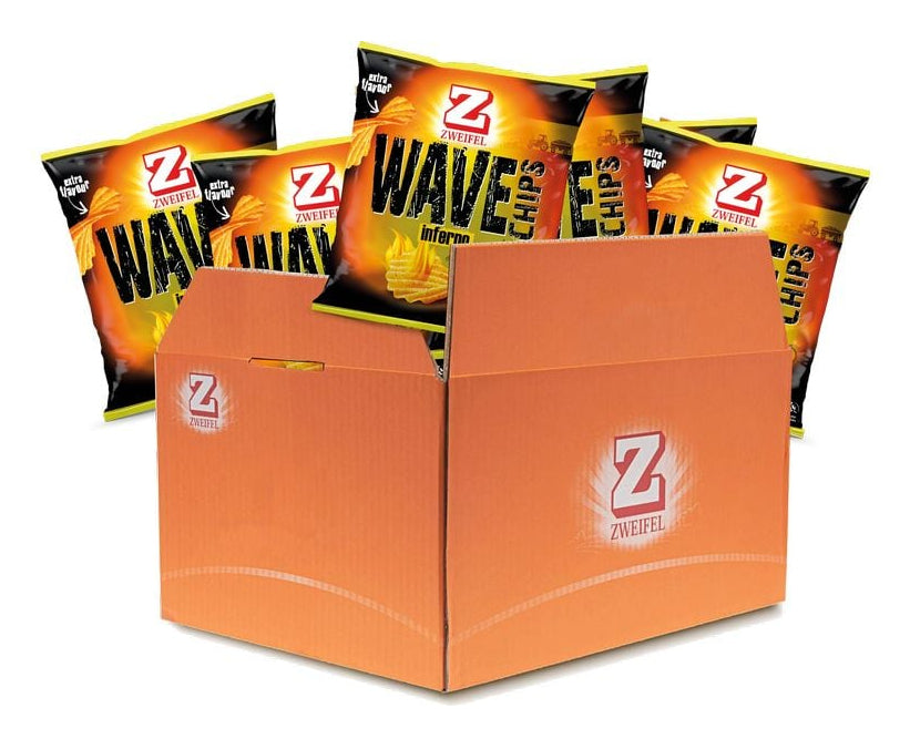 Zweifel Wave Chips – Inferno, Paprika, glutenfrei, vegan – 20 × 20 g