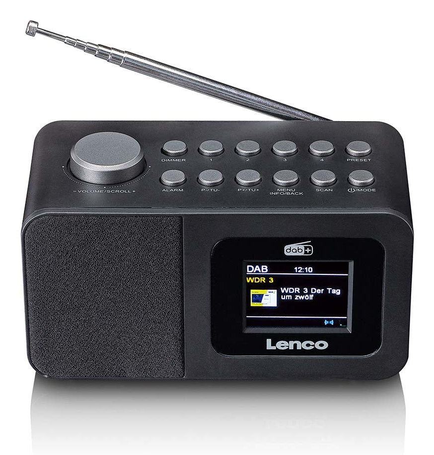 Lenco CR-625BK – DAB+/FM Radiowecker, Bluetooth, Qi-Laden – Schwarz
