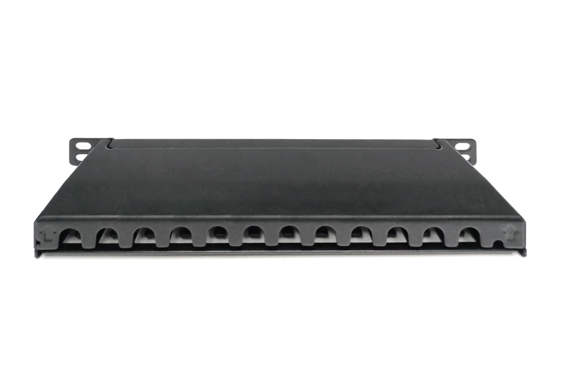 Digitus Slim Patchpanel – Cat6A, 12-Port, 10", 0,5 HE, geschirmt, Schwarz