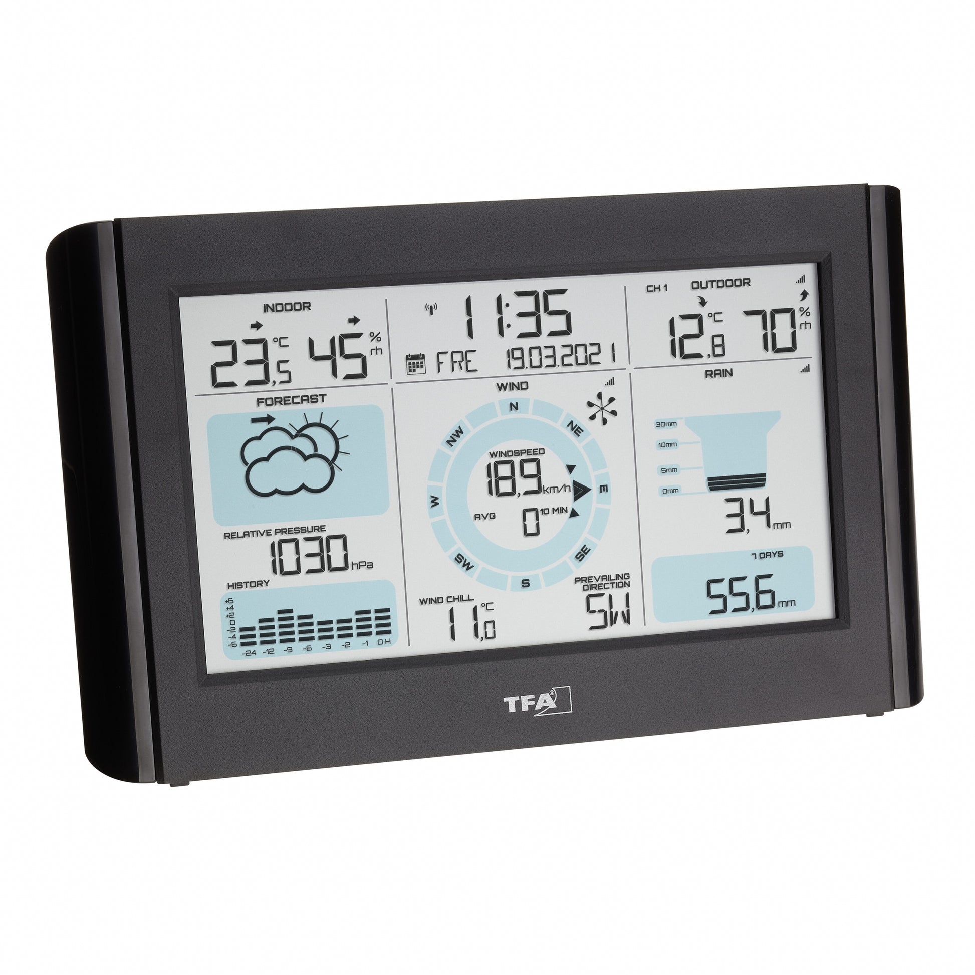 TFA-Dostmann WEATHER PRO Temperatur-/Feuchtesensor – Kabellos, −40–60 °C, 10–99 %, Innen/Aussen