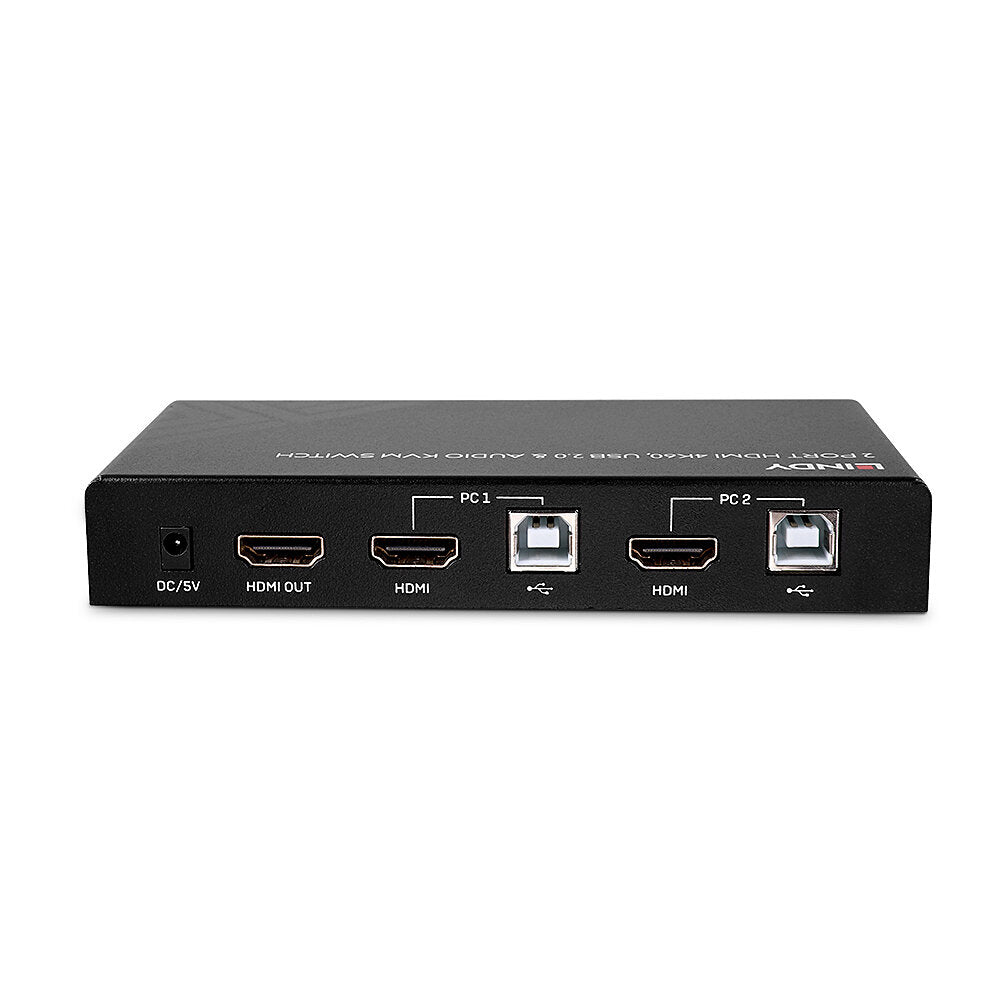 Lindy KVM-Switch 2×1, HDMI/USB 2.0/Audio, 4K60 (3840 × 2160)