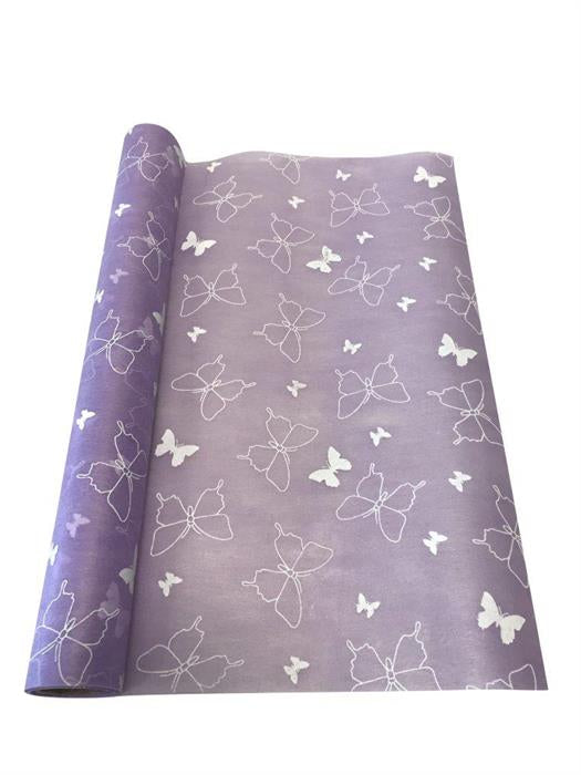 Dameco Dekostoff Vlies Schmetterling – 36 × 300 cm – Polyester, lila