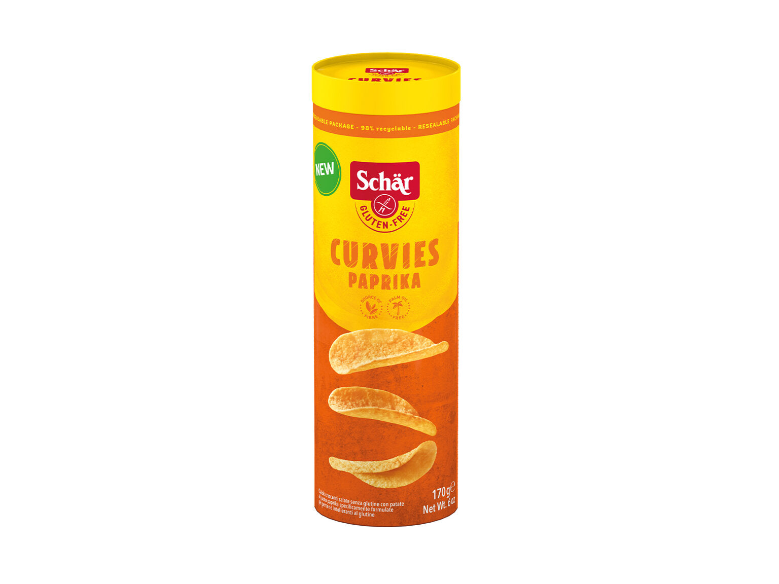 Dr. Schär Curvies Chips – Paprika, glutenfrei, vegan – 170 g
