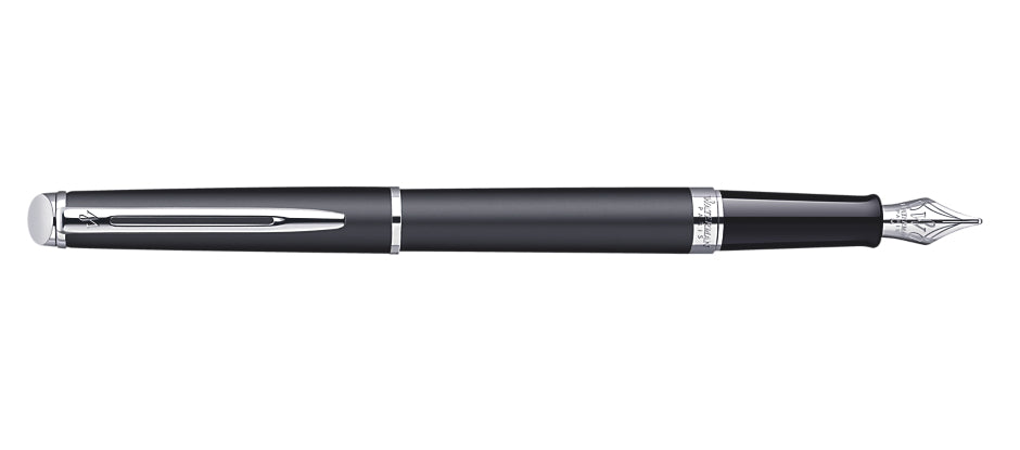 Waterman Hémisphère schwarz matt C.C. – Federspitze M – für Rechts- & Linkshänder – silber, blau – Patronen