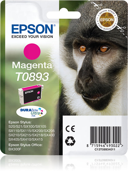 Epson T0893 Magenta Tintenpatrone (Original) – für Epson Stylus SX415/SX410/SX405/SX400, SX218/SX215/SX210 …