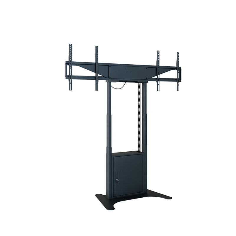 Hagor Bodenständer – 46–65" – VESA 400×400–600×400 – bis 120 kg, Motorisiert, für 2 Displays – Twin Lift FS-DB