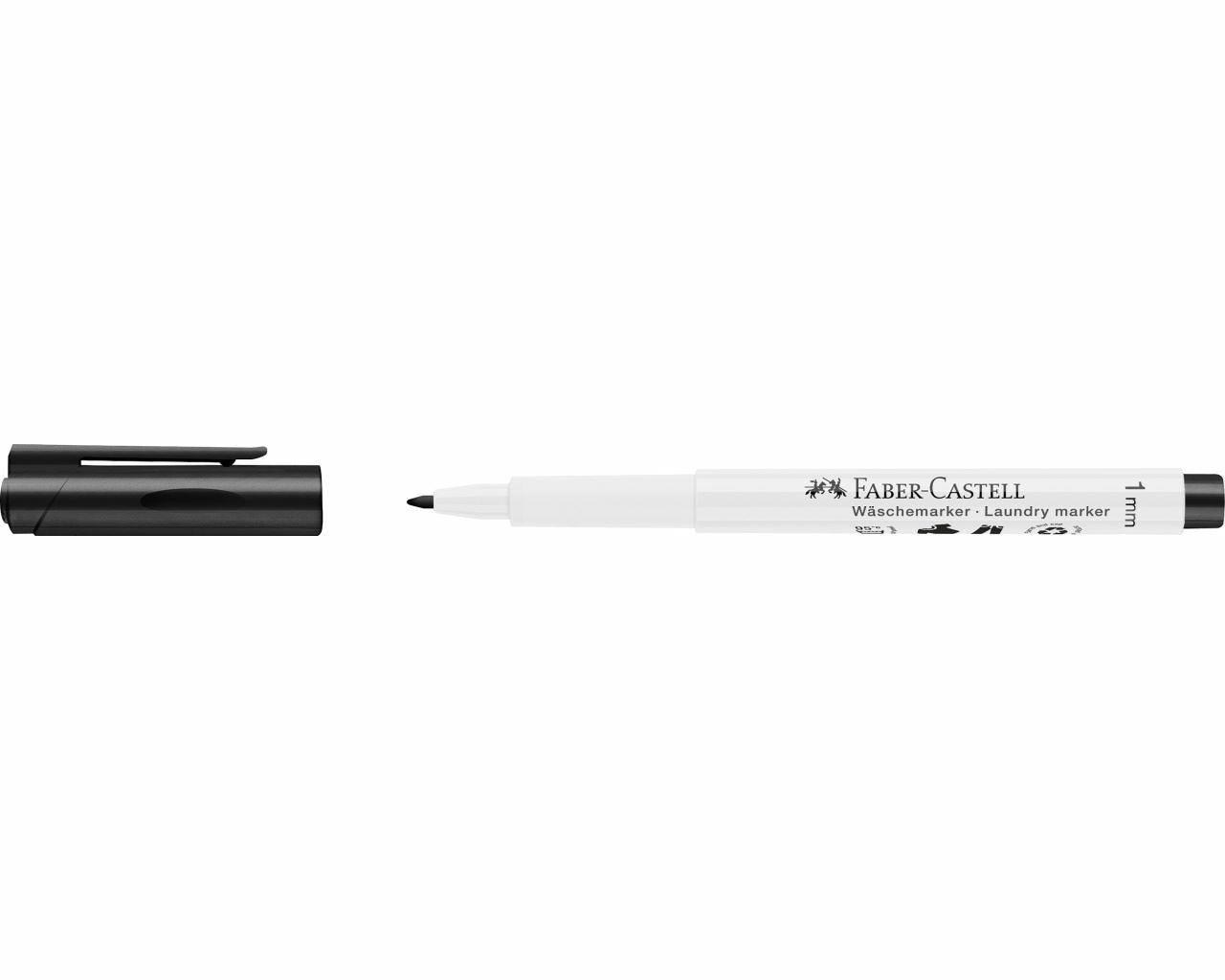 Faber-Castell 159502 Textilmarker – Rundspitze 1 mm – Schwarz