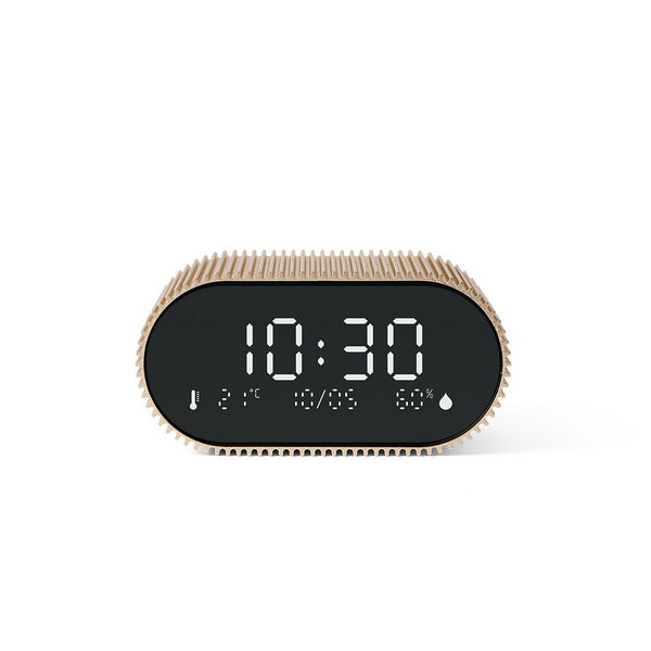 LEXON Wecker Ray Clock – digital – 9,0 × 7,4 × 4,4 cm, gold, Aluminium, Schlummerfunktion, Thermometer