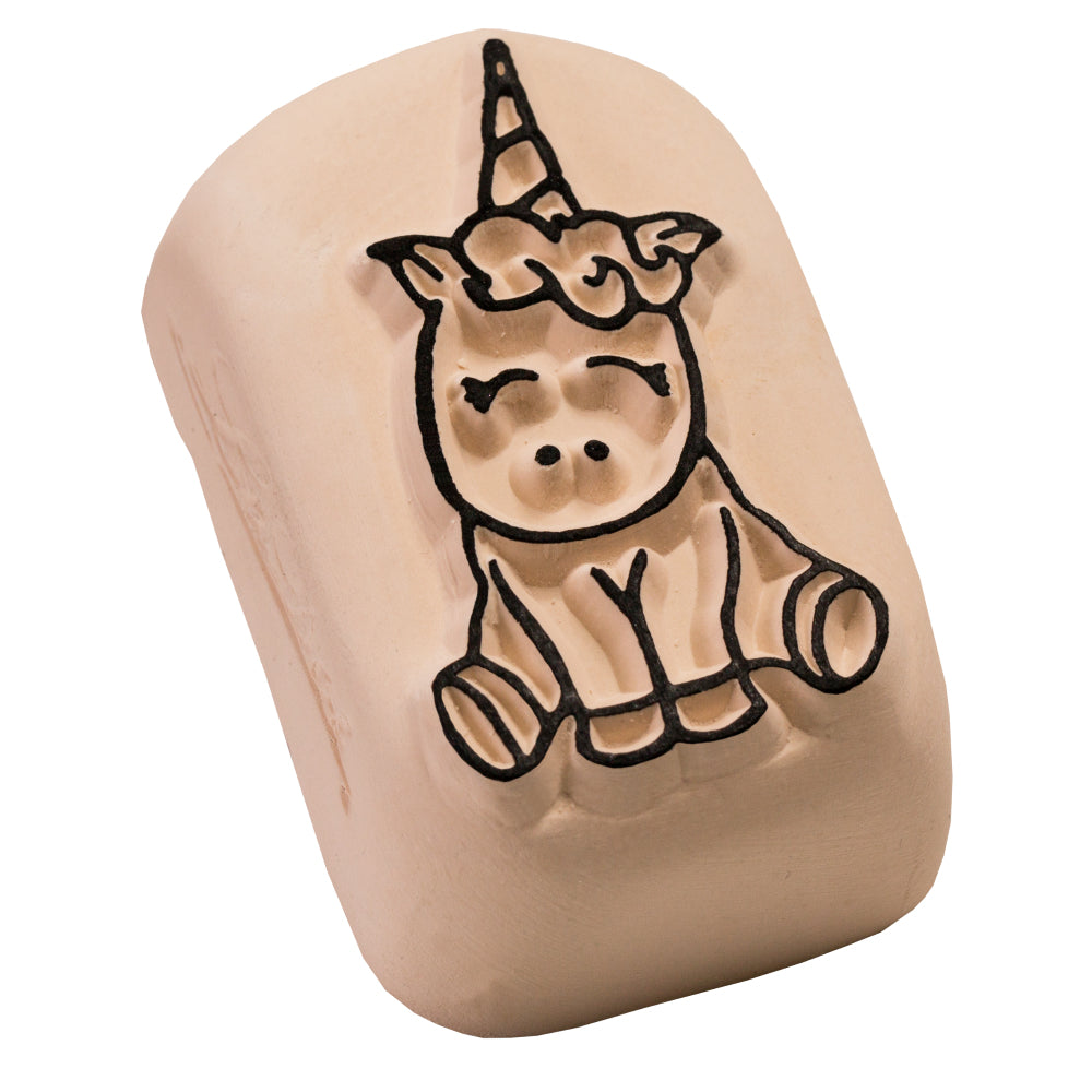 LaDot Tattoostempel Einhorn – Weiss – 25 × 50 mm – Stein – 1 Stk