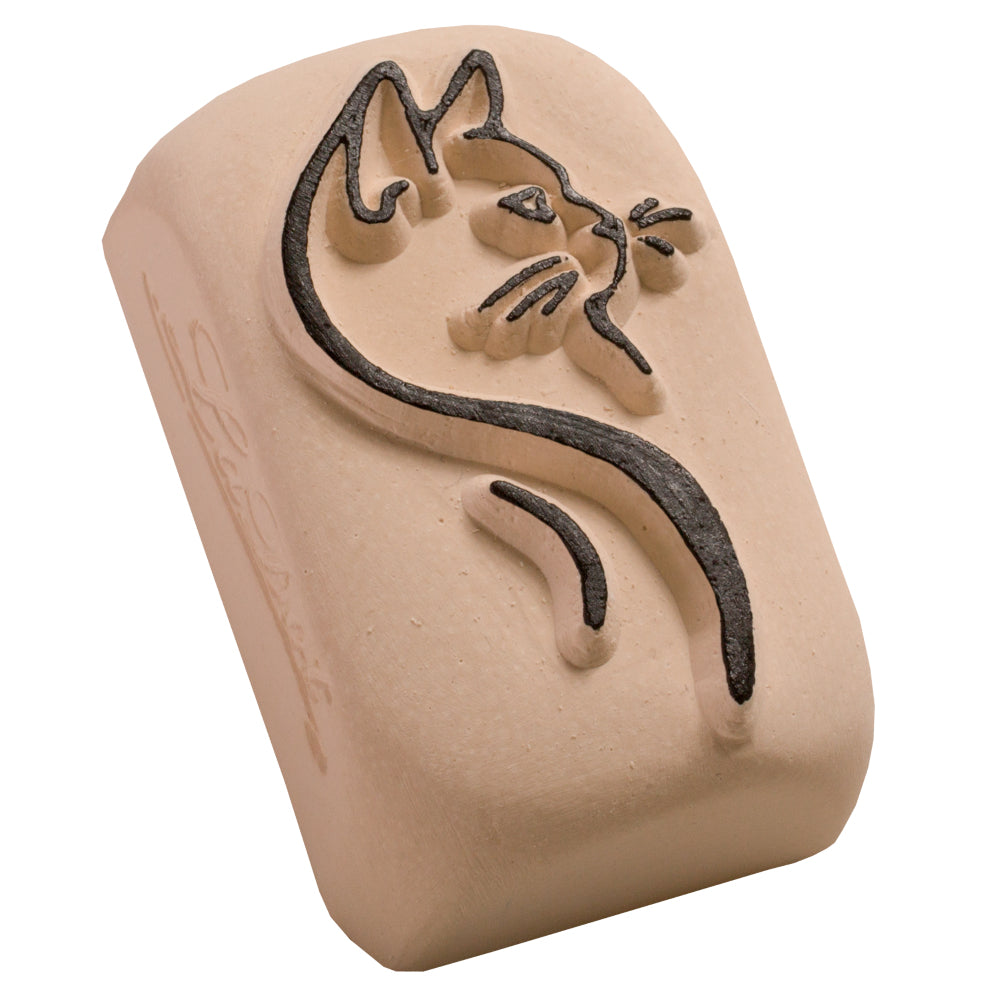 LaDot Tattoostempel Katze – Weiss – 25 × 50 mm – Stein – 1 Stk – mit Aufbewahrungsbox