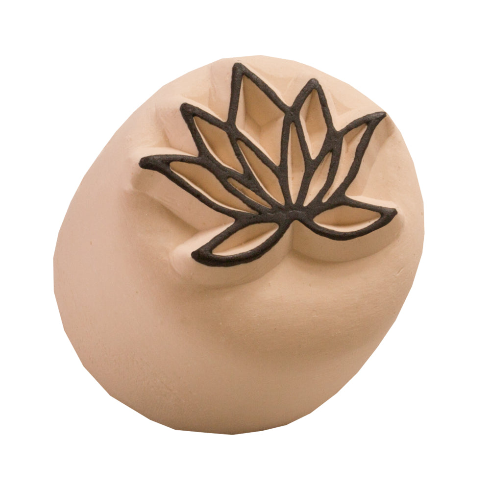 LaDot Stempel – Lotusblume – Stein – 22 × 22 mm – Weiss