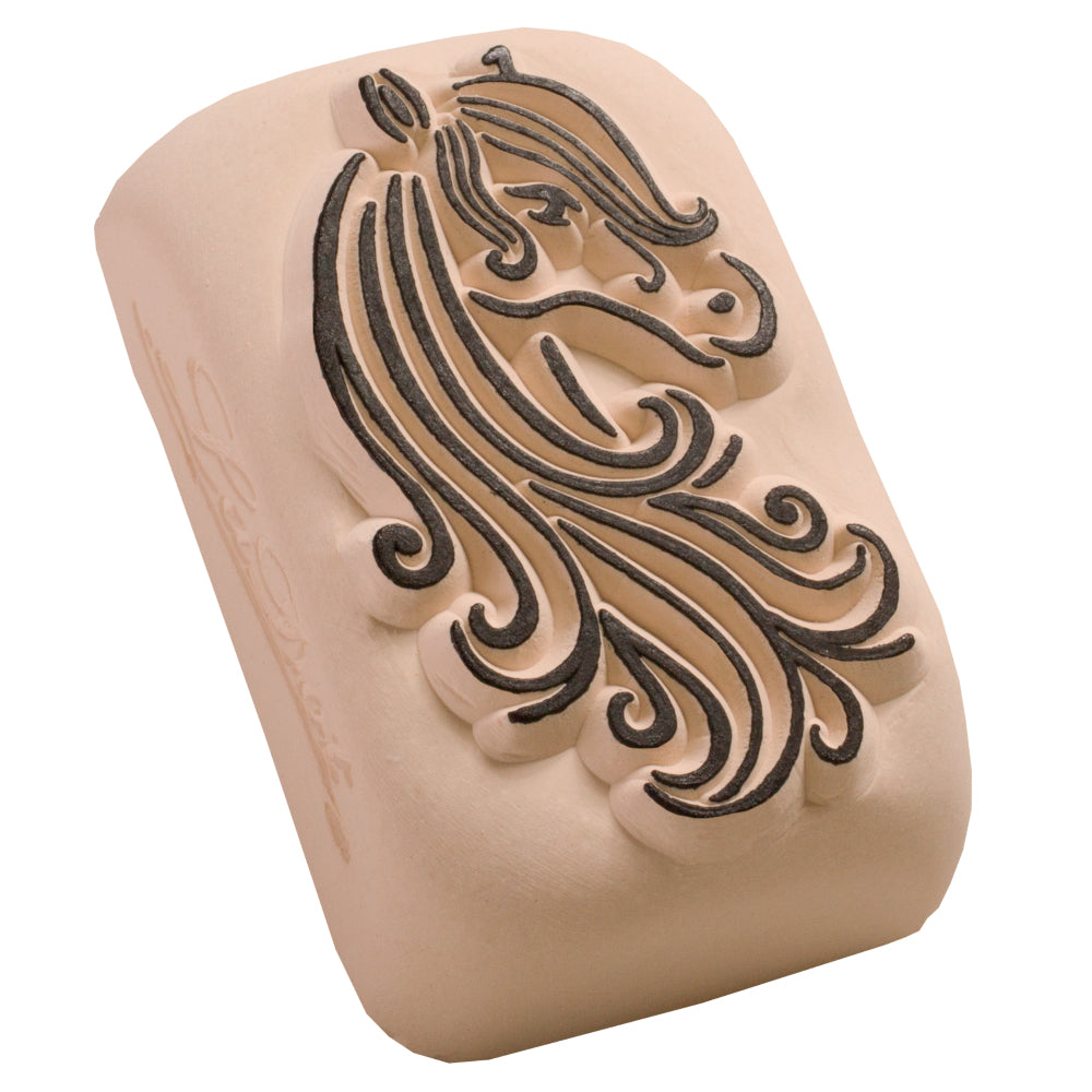 LaDot Tattoostempel M251 – Pferd, Medium – Weiss – Stein