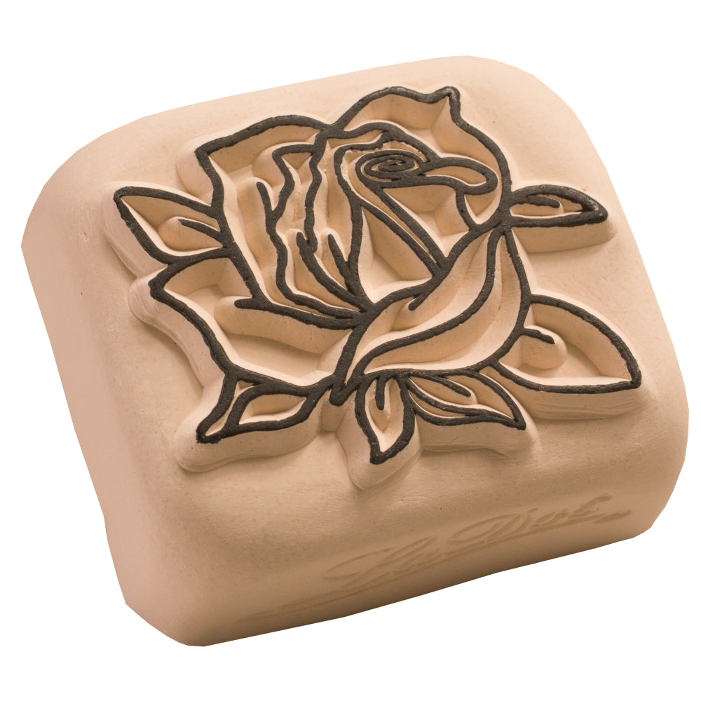 LaDot Tattoostempel L11 – Rose – 4 × 5 cm – Weiss – Stein
