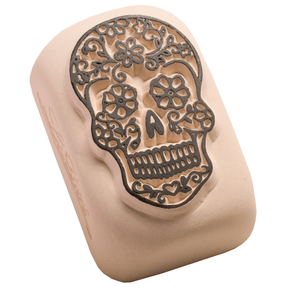 LaDot Tattoostempel M137 Sugar Skull – Medium – 1 Stk – 2,5 × 5 cm – mehrfarbig – Stein