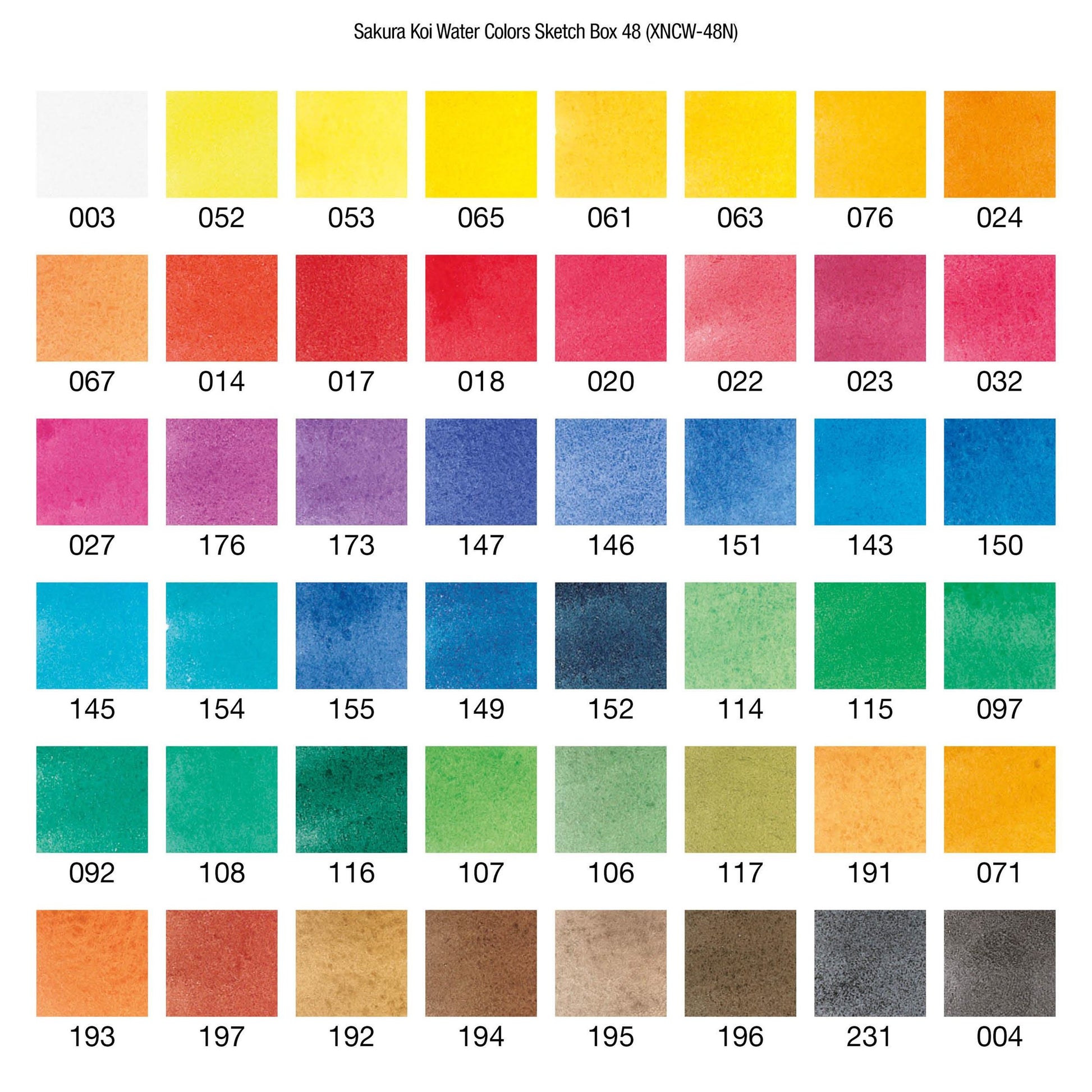 Sakura Koi Wasserfarben Aquarellkasten – Mehrfarbig – 48 Farben (Palette) – für Papier