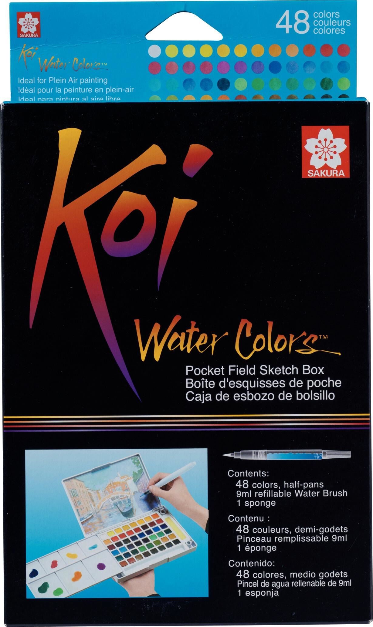 Sakura Koi Wasserfarben Aquarellkasten – Mehrfarbig – 48 Farben (Palette) – für Papier