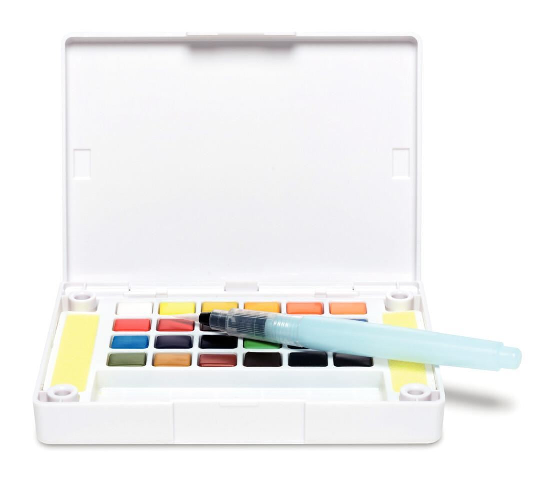 Sakura Koi Aquarellfarbe – Mehrfarbig – 24 Farben (Palette, mit Pinsel) – für Papier