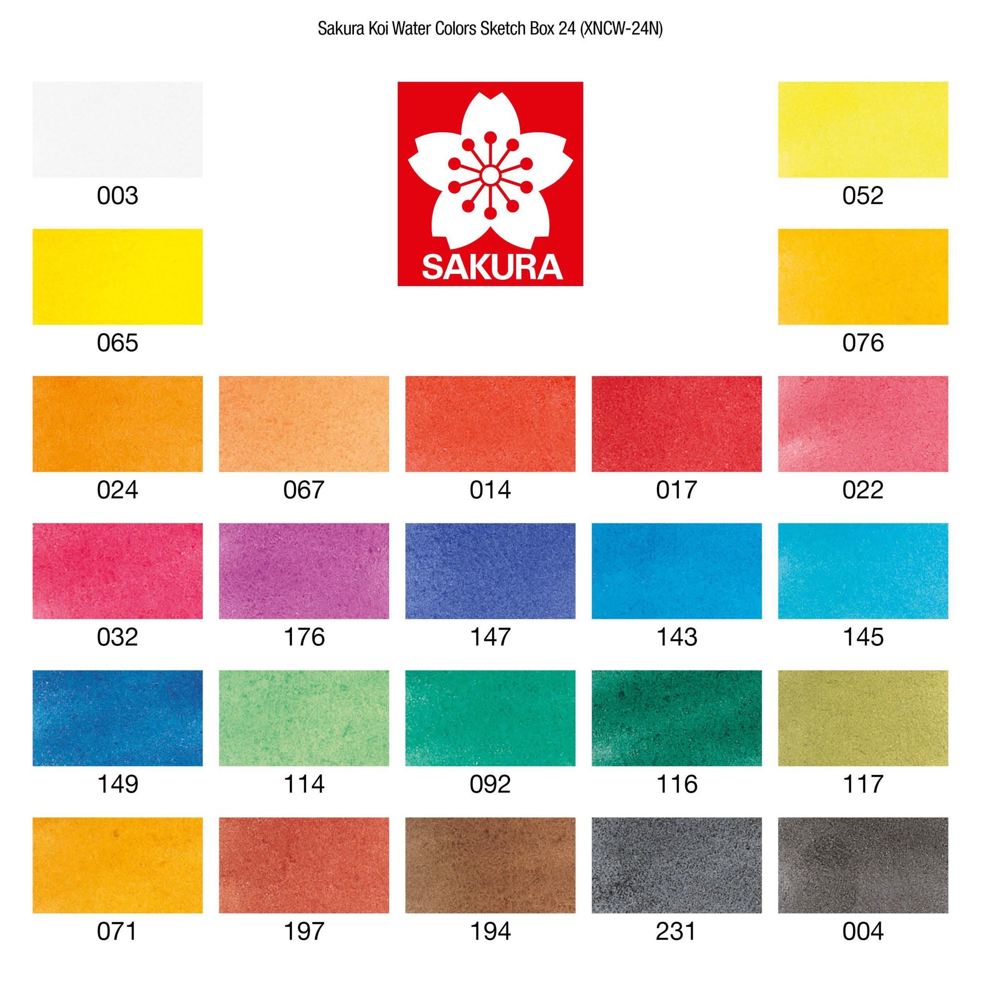 Sakura Koi Aquarellfarbe – Mehrfarbig – 24 Farben (Palette, mit Pinsel) – für Papier