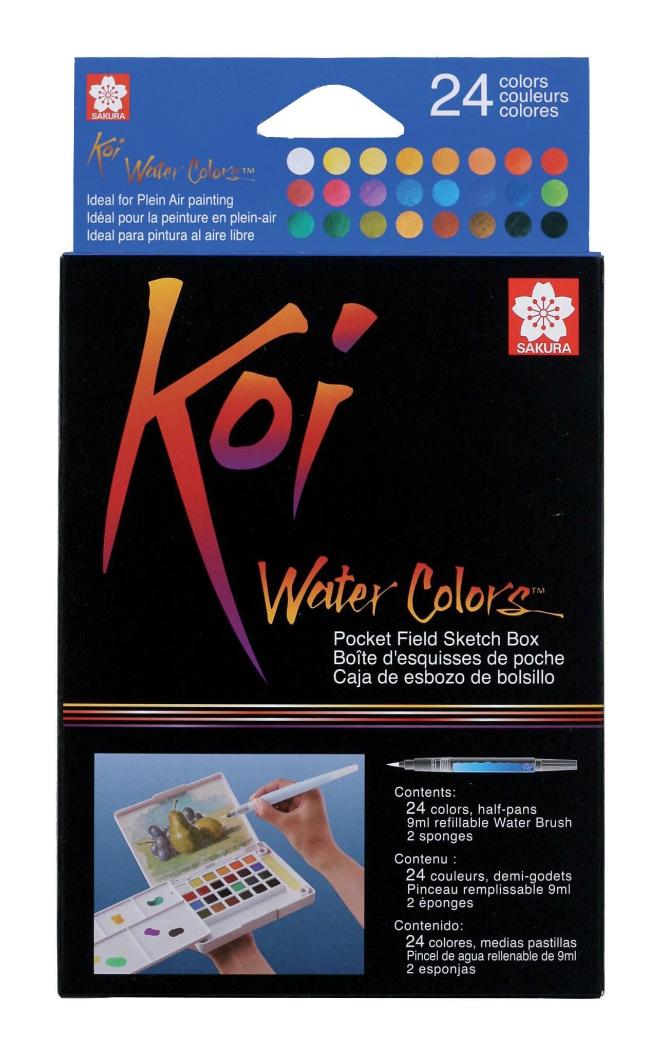Sakura Koi Aquarellfarbe – Mehrfarbig – 24 Farben (Palette, mit Pinsel) – für Papier