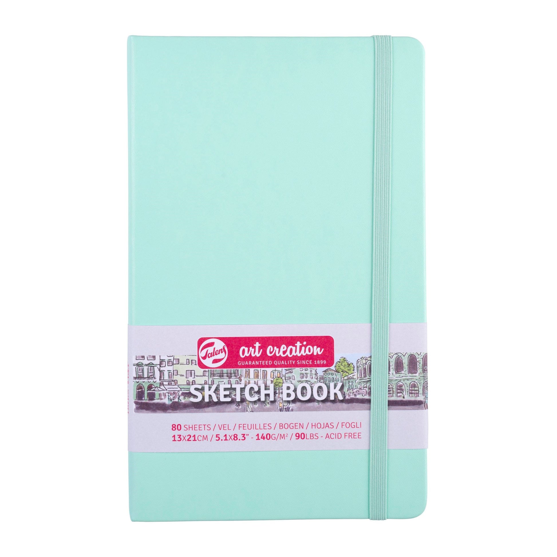 Talens Skizzenbuch Art Creation – 13 × 21 cm – 140 g/m² – Hardcover – 80 Blatt – cremefarbenes Papier – Mint