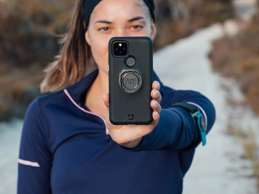 Quad Lock Backcover – für Google Pixel 5, Mikrofaser+PC+TPU, schwarz