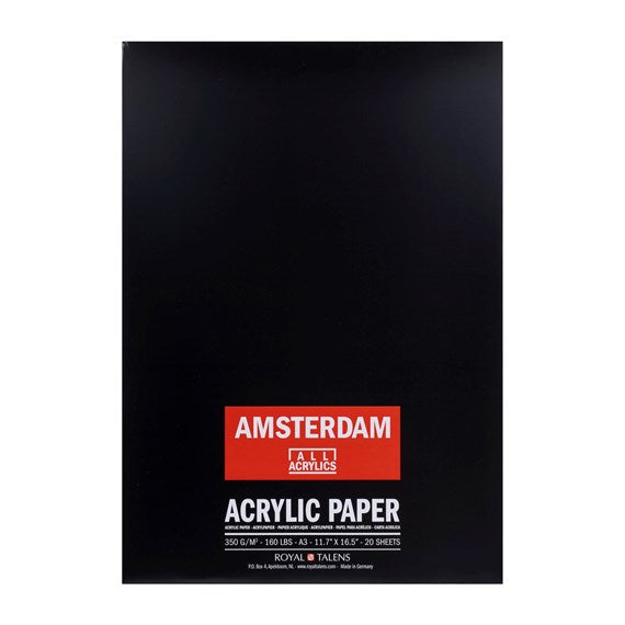 Royal Talens Amsterdam Skizzenblock – A3 – 350 g/m² – geleimt – 20 Blatt – für Acryl