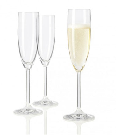 LEONARDO Daily Sektglas – 0,20 l, Kristallglas, transparent, spülmaschinenfest, 6 Stück